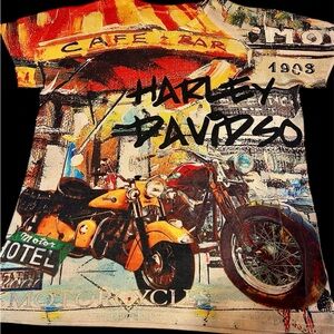 Harley-Davidson Vibrant Orange and Black Tee